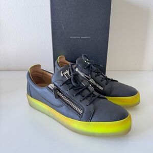 Giuseppe Zanotti Black and Yellow Sneakers with Modern Design, Size 45